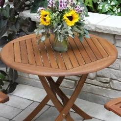 Aldenry Eucalyptus Outdoor Folding Bistro Table (30")