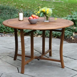 Aldenry Eucalyptus Outdoor Folding Dining Table (43")