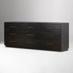 Alexa Burnished Pedestal 9-Drawer Dresser (88”)