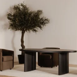 Anatola Solid Oak Oval Dining Table (86")
