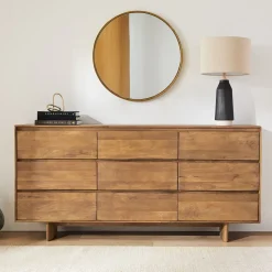 Anton Solid Wood 9-Drawer Dresser (76")