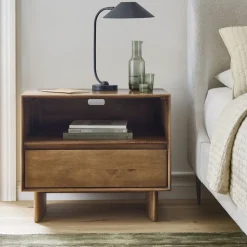 Anton Solid Wood Grand Open Nightstand (28")