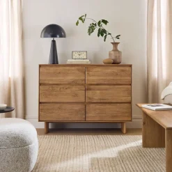 Anton Solid Wood Narrow 6-Drawer Dresser (48")