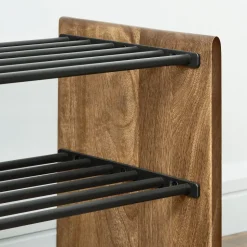 Anton Solid Wood Shoe Rack - Burnt Wax