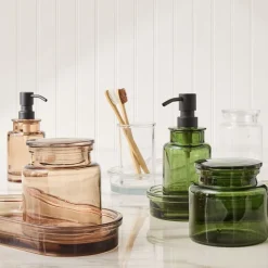 Apothecary Glass Bath Accessories