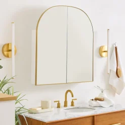 Arch Double Wide Metal Framed Medicine Cabinet