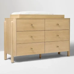 Atlas 6-Drawer Wide Dresser with Removable Topper (56")
