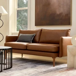 Auburn Leather Loveseat (70")