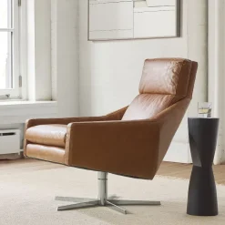 Austin Leather Swivel Armchair