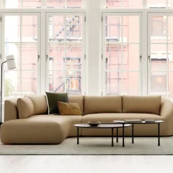 Aviana Leather 2-Piece Bumper Chaise Sectional (122")