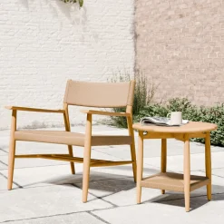 Baycrest Outdoor Teak Lounge Chair & Side Table (21") Set