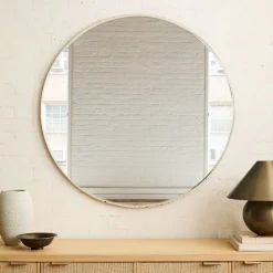 Beveled Edge Frameless Round Wall Mirror