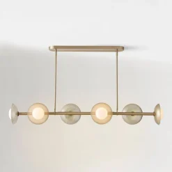Bezel 6-Light Linear Chandelier (51.5")