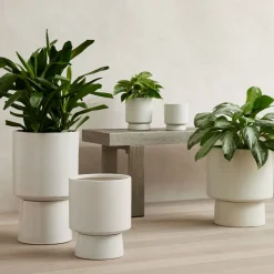 Bishop Ceramic Indoor/Outdoor Pedestal Planters