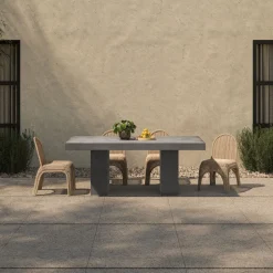 Block Leg Outdoor Dining Table