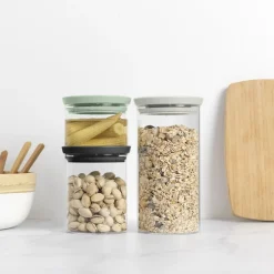 Brabantia Tasty+ Stackable Glass Food Jars (Set of 3)