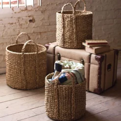 Braided Seagrass Baskets - Set of 3