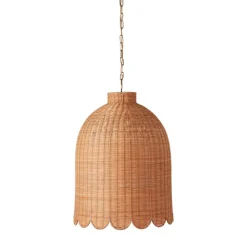 Brigitte Rattan Scallop Bell Pendant (20")