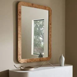 Burled Wood Wall Mirror