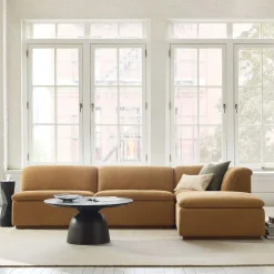 Calvin Leather 4-Piece Ottoman Sectional (113.5")