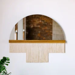 Candice Luter Duet Fringe Half Circle Wall Mirror w/ Accent Bar