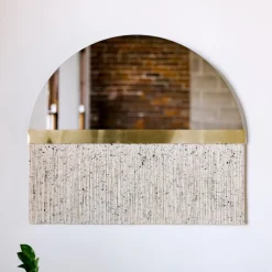 Candice Luter Fleck Half Circle Wall Mirror w/ Fringe