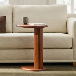 Cannellini Solid Wood C-Side Table (19")
