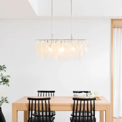 Capiz Rectangle Chandelier (30.5")
