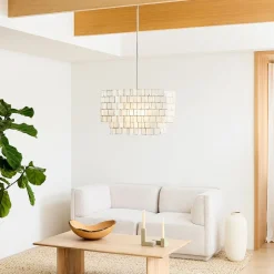 Capiz Zigzag Chandelier (24")