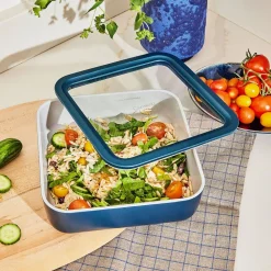 Caraway 10-Cup Square Glass Food Container w/ Lid