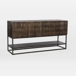 Carved Mango Wood Media Console (56")