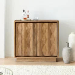 Carved Pattern Solid Wood Cabinet (47")