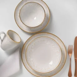 Casafina Taormina Stoneware Gold-Rimmed Dinnerware