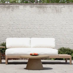 Catalina Outdoor Reversible Armless Sofa w/ Table (77")