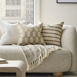Checker Stripe Pillow Cover & Throw Set