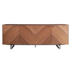 Chevron Walnut Media Console (79")