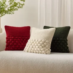Chunky Bobble Knit Pillow Cover