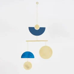 Circle & Line Blue Patina Pivot Mobile