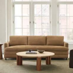 Clarisse Leather Sofa (76"–96")