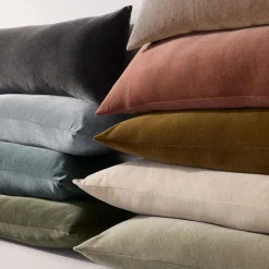 Classic Cotton Velvet Oversized Lumbar Pillow Cover