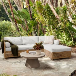 Coastal Wicker Outdoor 2-Piece Chaise Sectional (98")