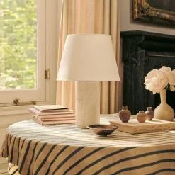 Colin King Travertine Table Lamp (20")