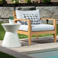 Concrete Outdoor Hourglass Side Table (17.5")