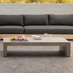 Concrete Waterfall Rectangle Coffee Table (60")