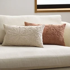 Corded Floral Pillow Cover