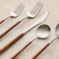 Costa Nova Mito Brushed Stainless Steel Flatware Sets