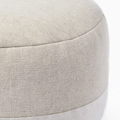 Cotton Canvas Round Pouf