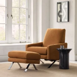 Crawford Leather Recliner & Ottoman Set
