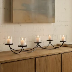 Curved Metal Votive Centerpiece