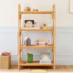 Curved Rattan Tall Shelf (33")